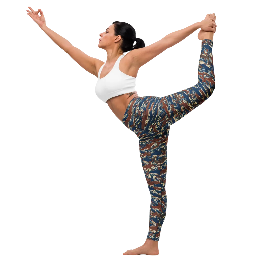 Tidal Teeth on Yoga Leggings — Left