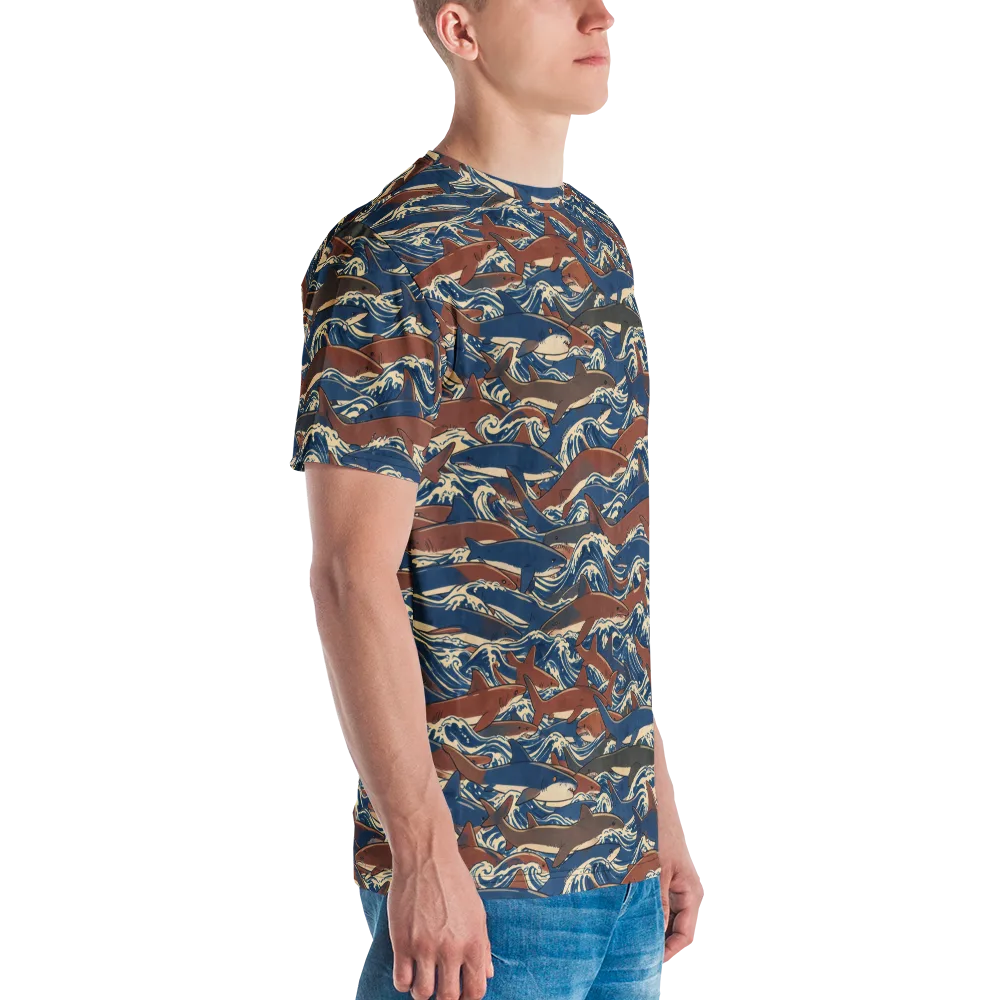 Tidal Teeth on Men's Crew Neck T-Shirt — Right