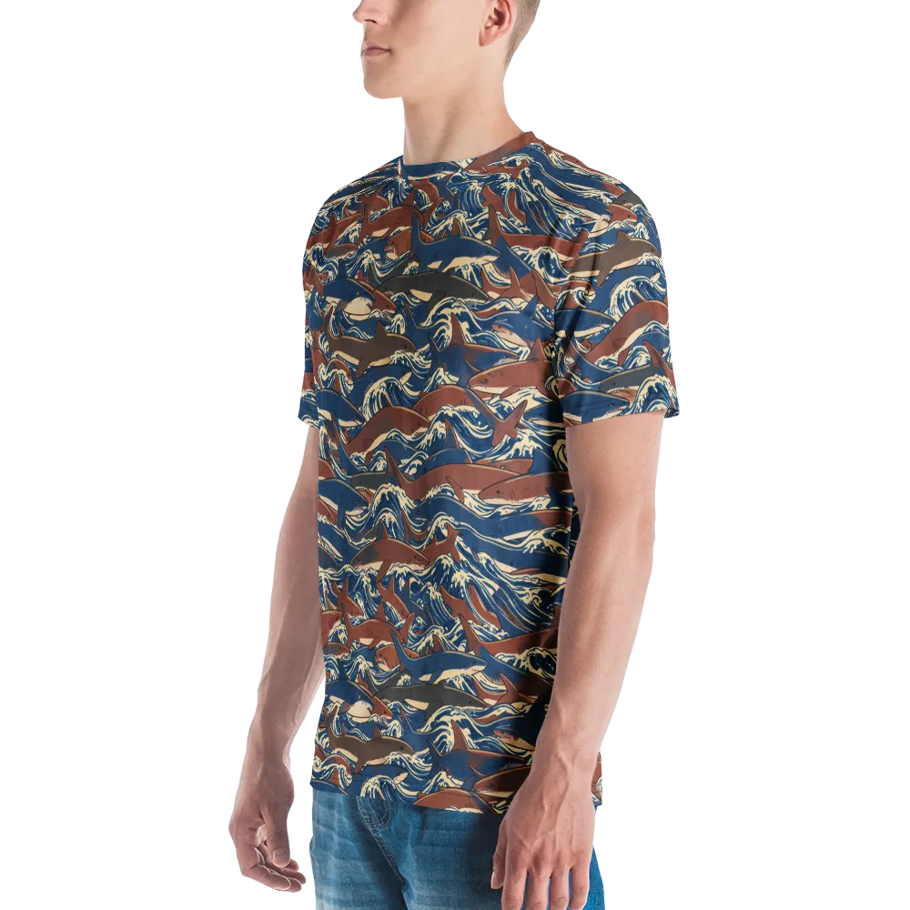 Tidal Teeth on Men's Crew Neck T-Shirt — Left