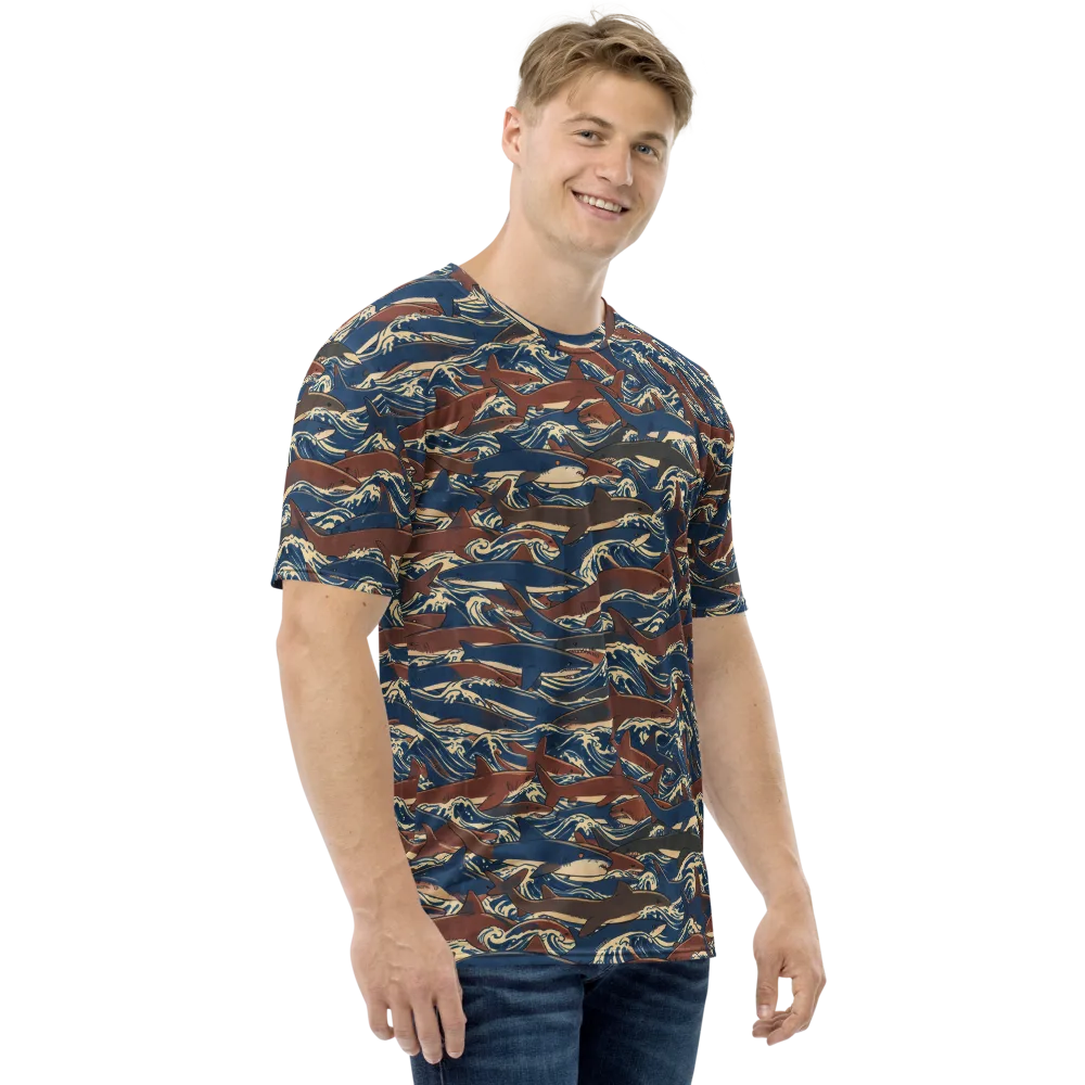 Tidal Teeth on Men's Crew Neck T-Shirt — Right