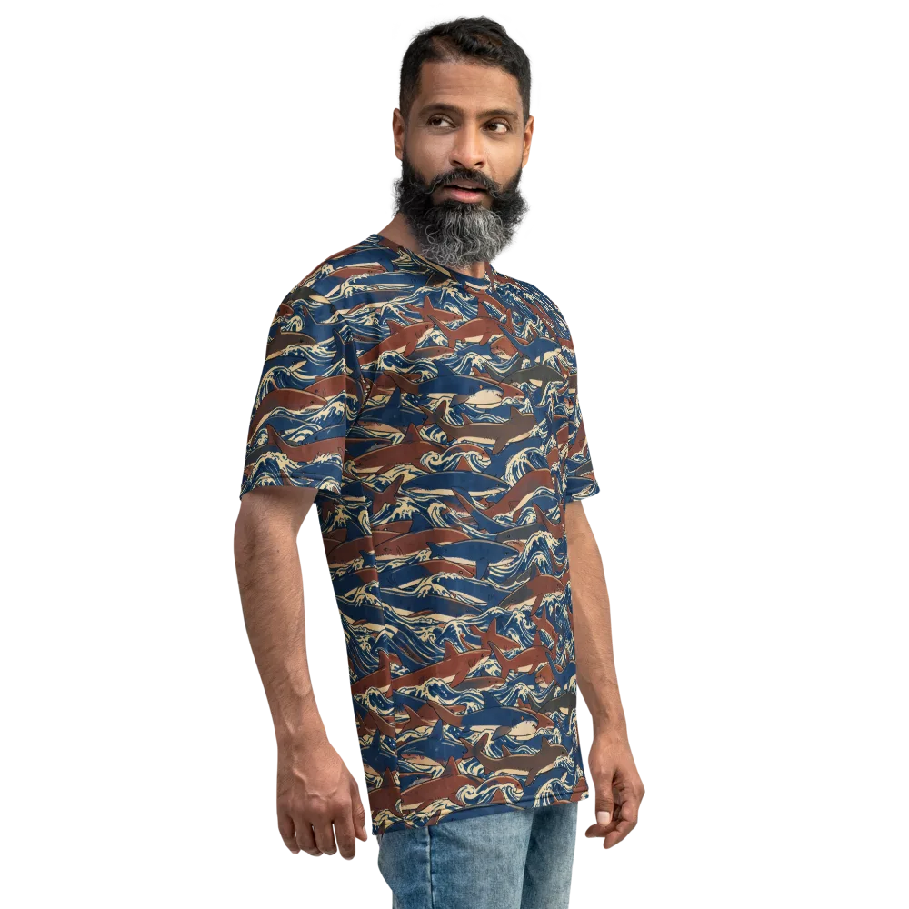 Tidal Teeth on Men's Crew Neck T-Shirt — Right