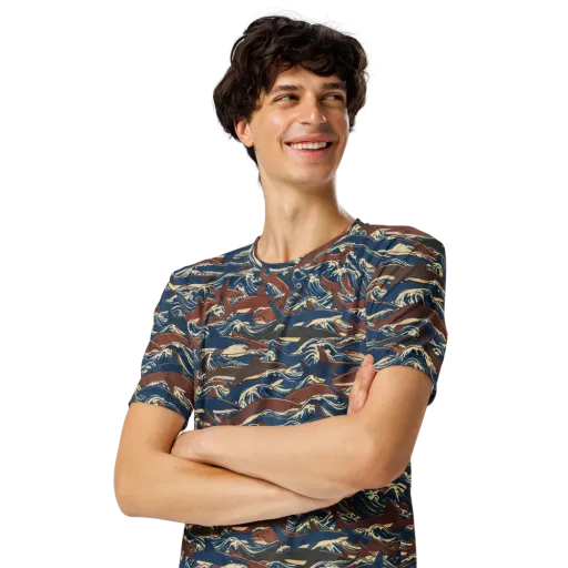 Tidal Teeth on a Men's Crew Neck T-Shirt