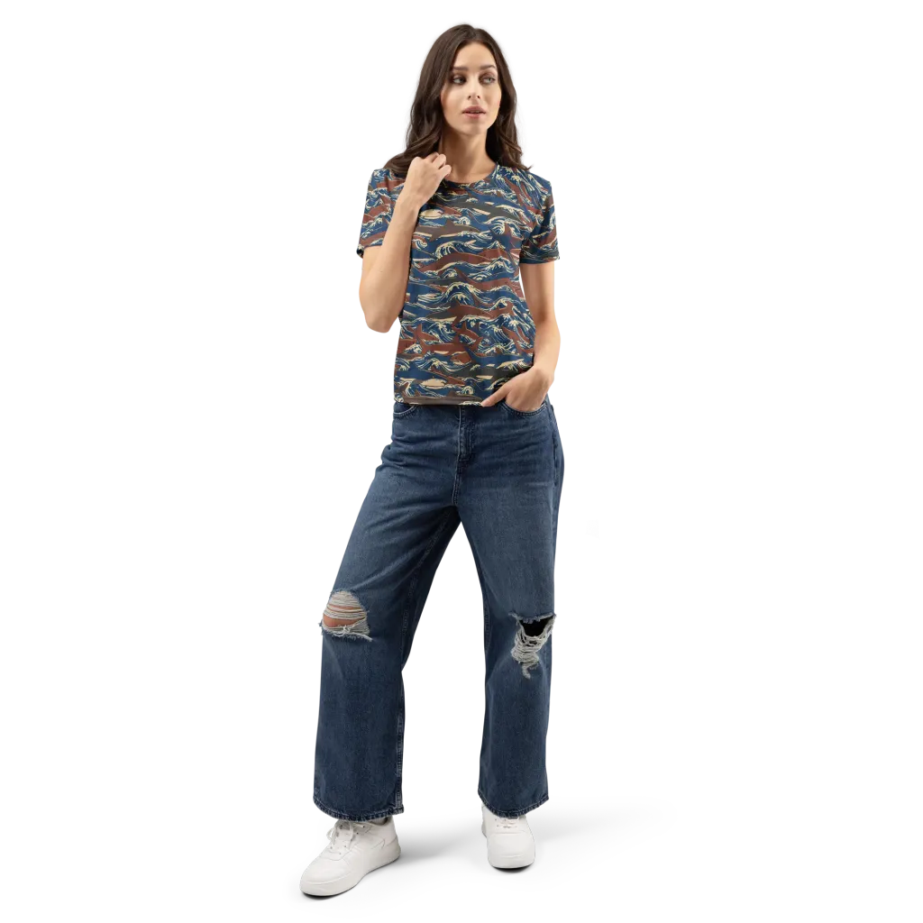 Tidal Teeth on Women's Crew Neck T-Shirt — Front