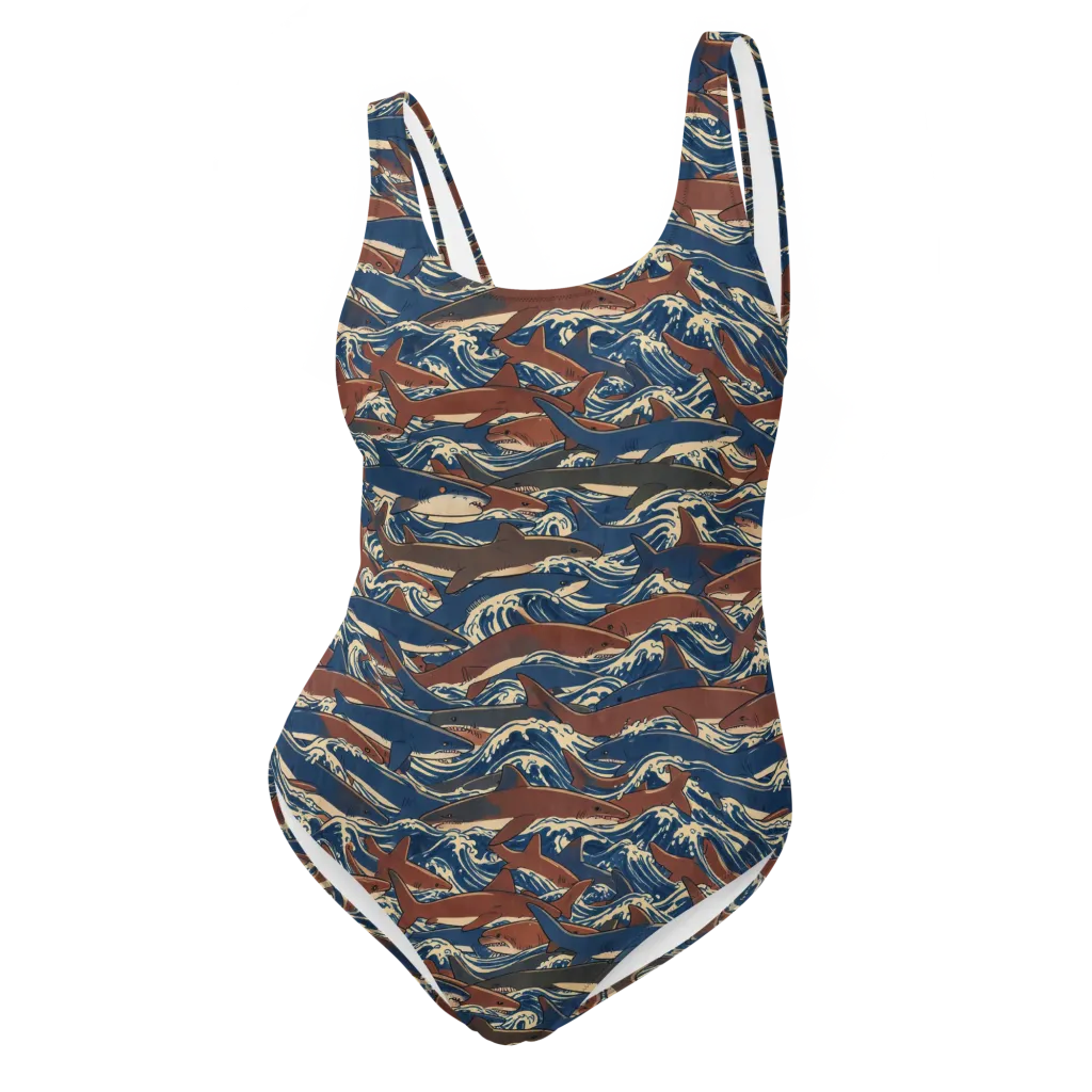 Tidal Teeth on One-Piece Swimsuit — Front