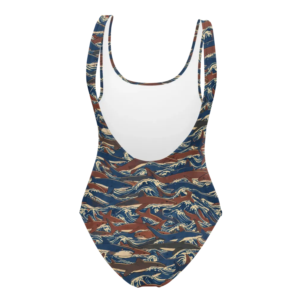 Tidal Teeth on One-Piece Swimsuit — Back