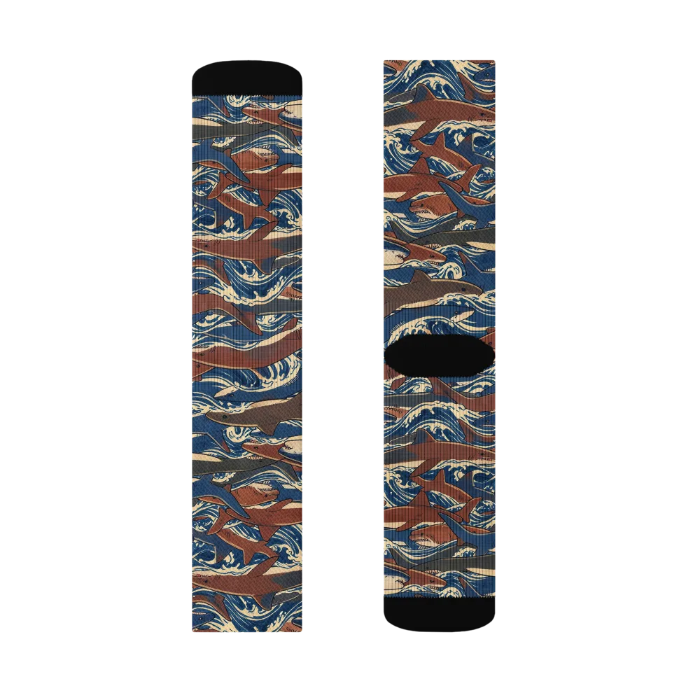 Tidal Teeth on Socks — Left Sock