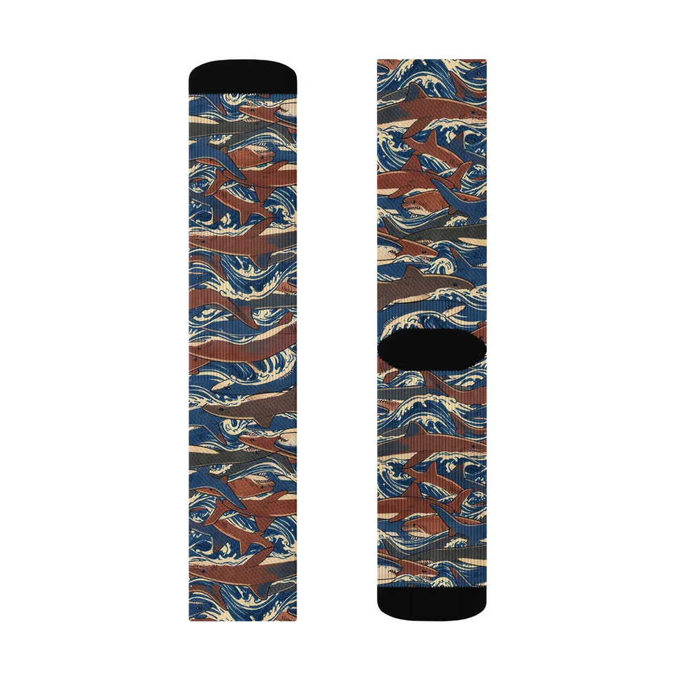 Tidal Teeth on Socks — Right Sock