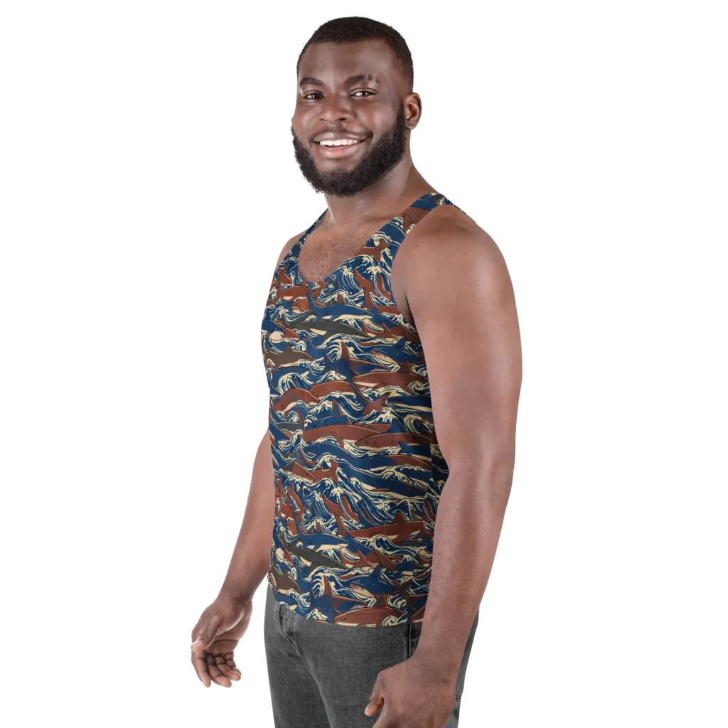 Tidal Teeth on Men's Tank Top — Left Front
