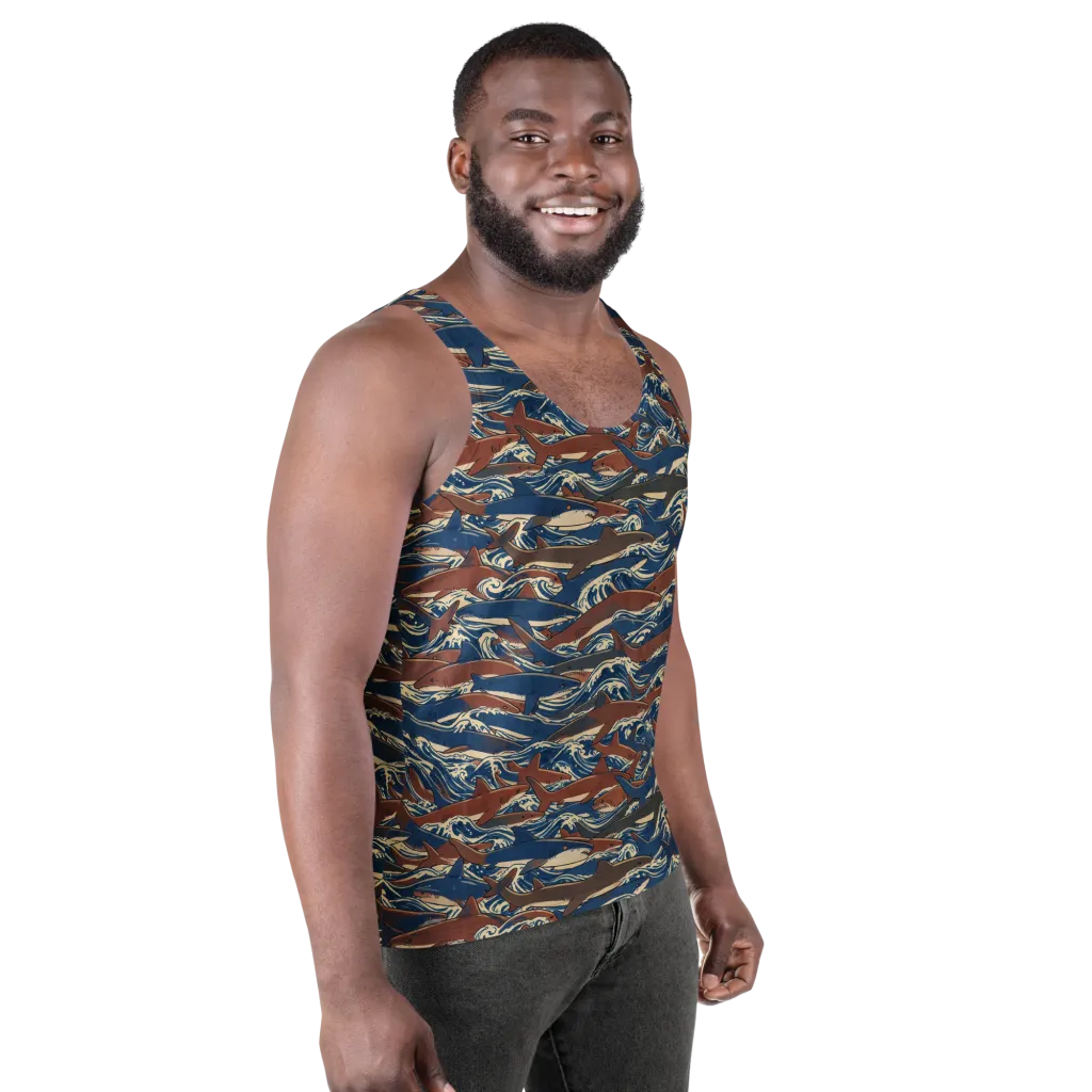 Tidal Teeth on Men's Tank Top — Right Front
