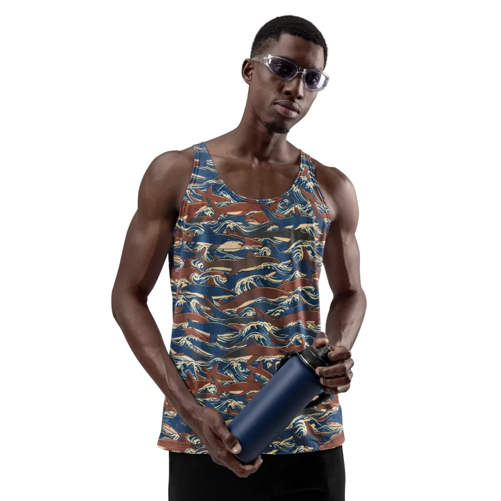 Tidal Teeth on Men's Tank Top — Front