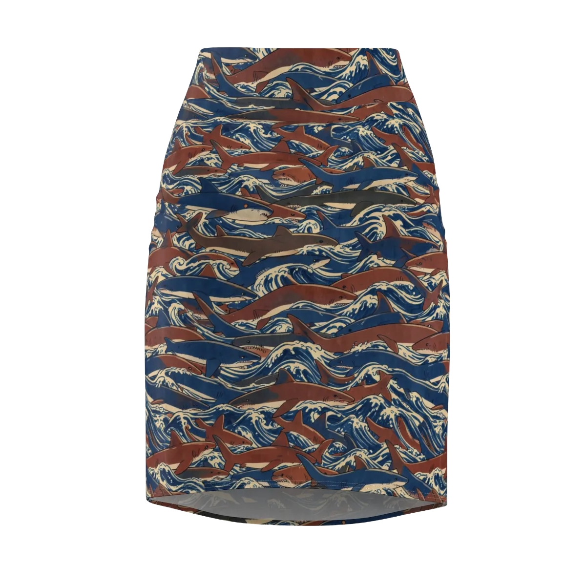 Tidal Teeth on Pencil Skirt — Front