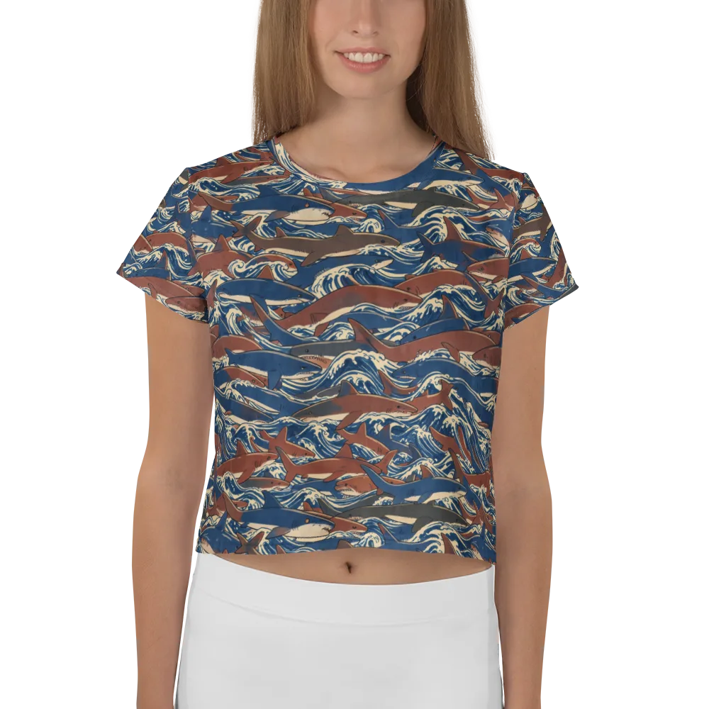Tidal Teeth on Crop Tee — Front
