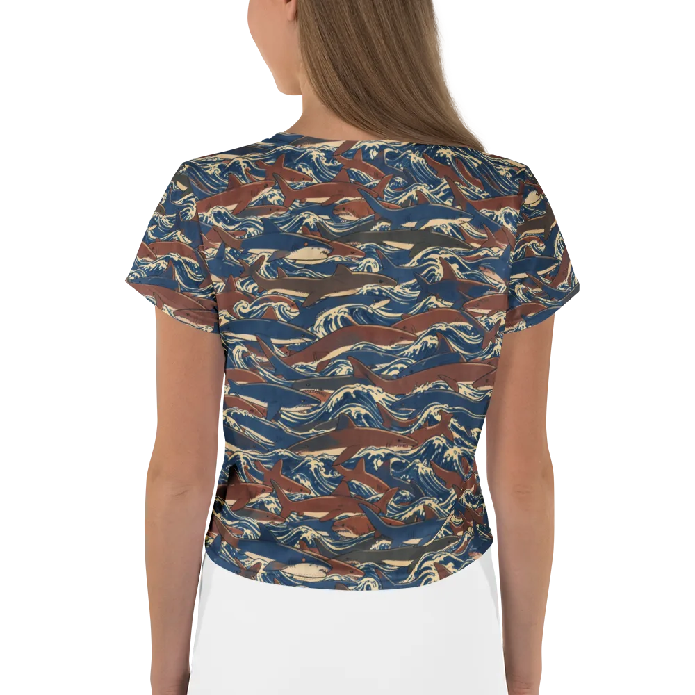 Tidal Teeth on Crop Tee — Back