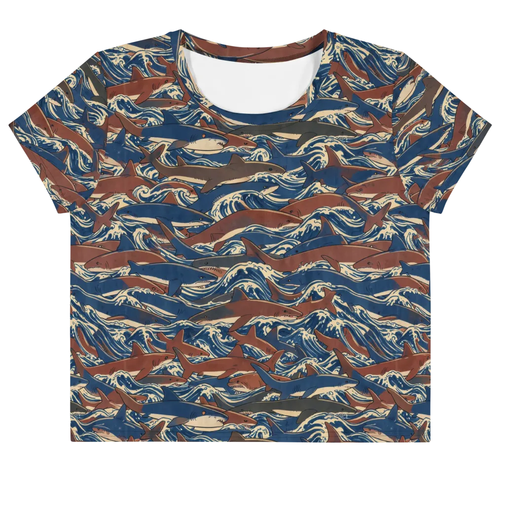 Tidal Teeth on Crop Tee — Front