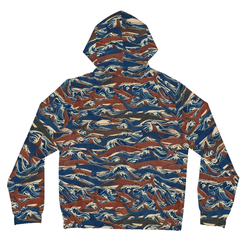 Tidal Teeth on Women's Full-Zip Hoodie — Back