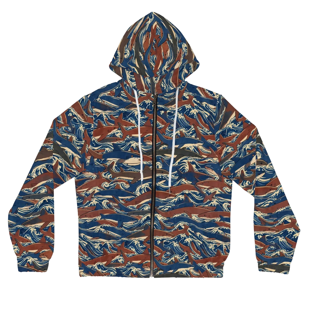 Tidal Teeth on Women's Full-Zip Hoodie — Front