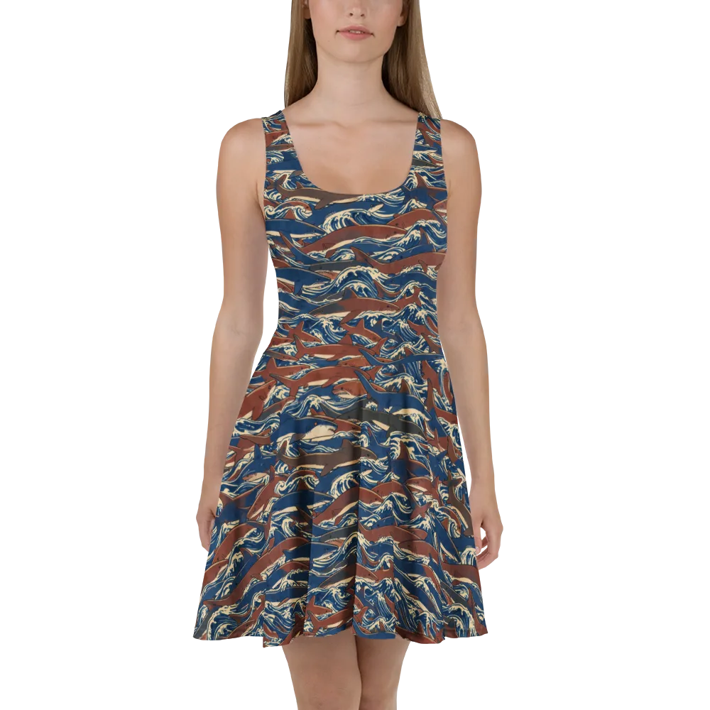 Tidal Teeth on Skater Dress — Front