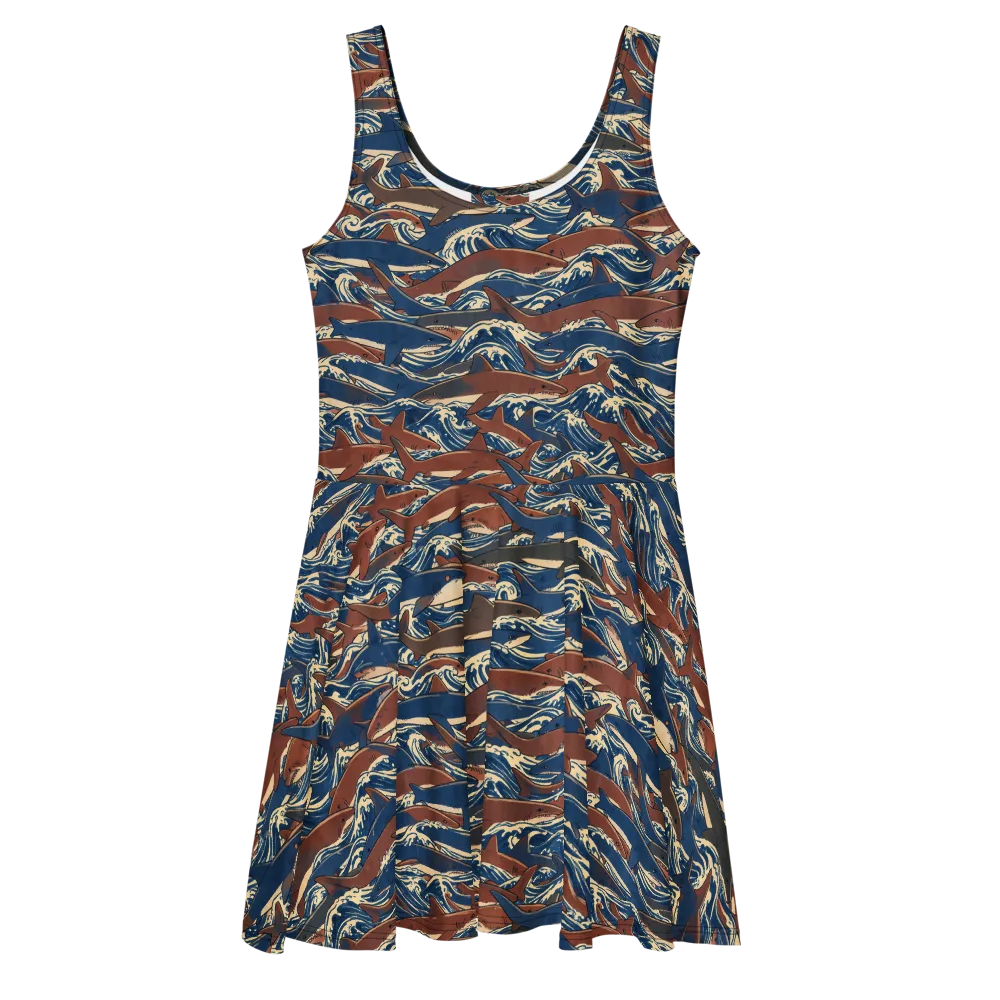 Tidal Teeth on Skater Dress — Front
