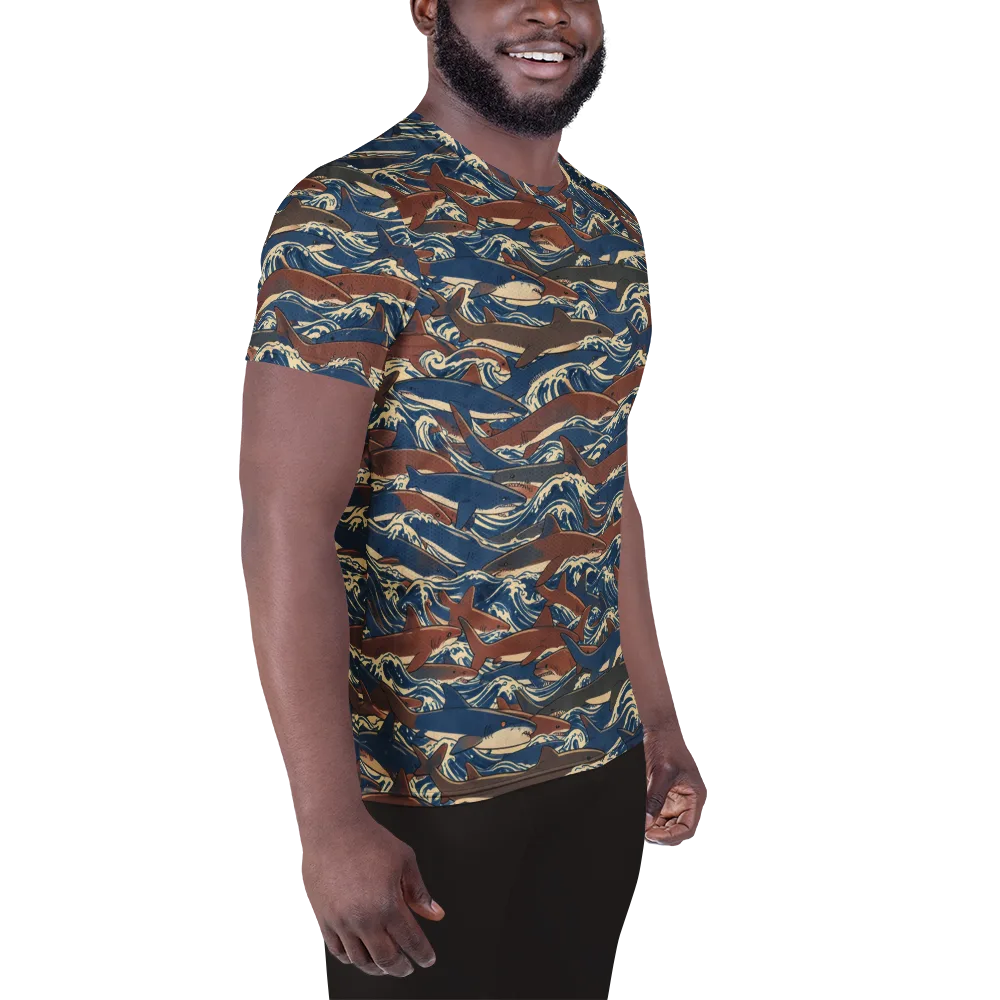 Tidal Teeth on Men's Athletic T-Shirt — Right