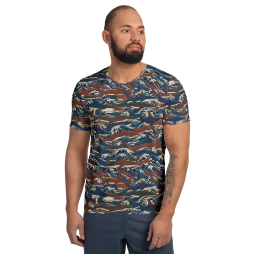 Tidal Teeth on a Men's Athletic T-Shirt