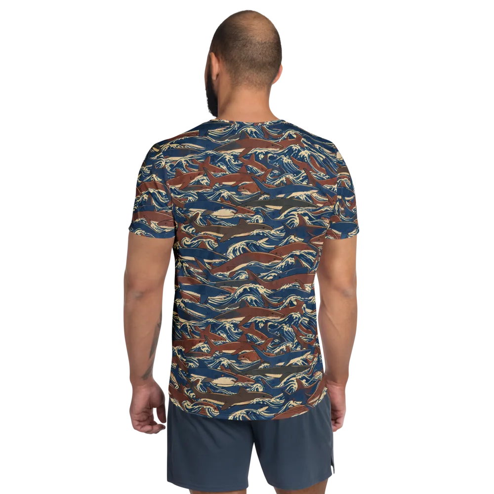 Tidal Teeth on Men's Athletic T-Shirt — Back