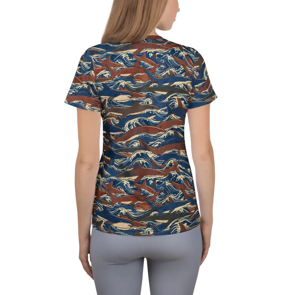 Tidal Teeth on Women's Athletic T-Shirt — Back