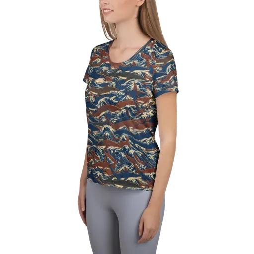 Tidal Teeth on a Women's Athletic T-Shirt