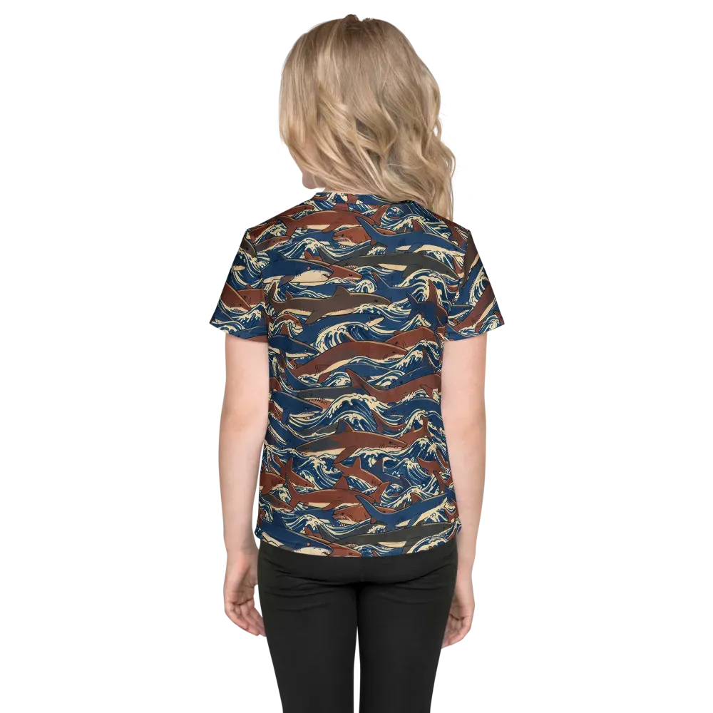 Tidal Teeth on Kids Crew Neck T-Shirt — Back