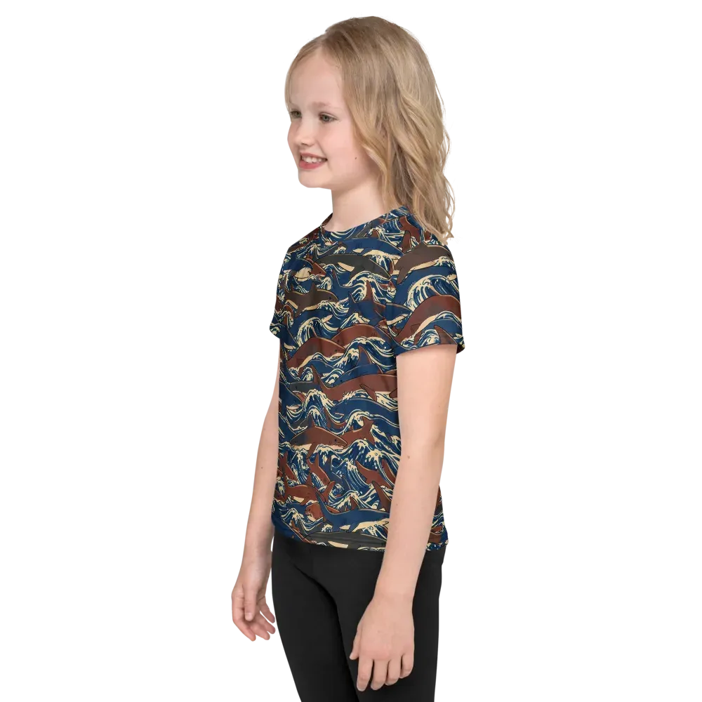Tidal Teeth on Kids Crew Neck T-Shirt — Left