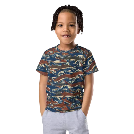 Tidal Teeth on a Kids Crew Neck T-Shirt