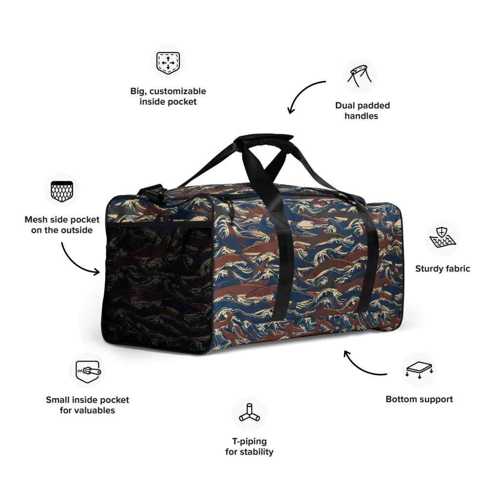 Tidal Teeth on Duffle Bag — Right Front