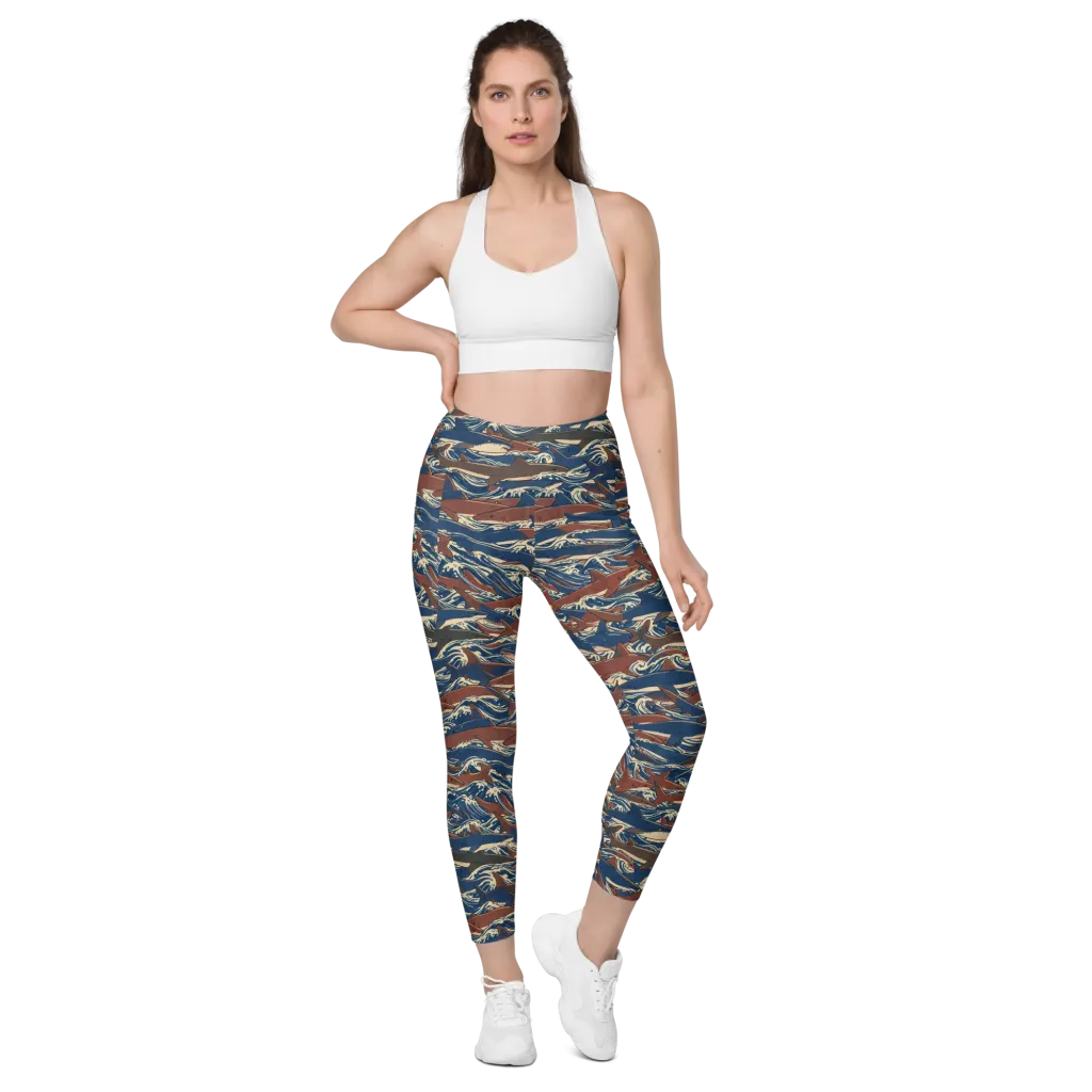 Tidal Teeth on Leggings with Pockets — Front