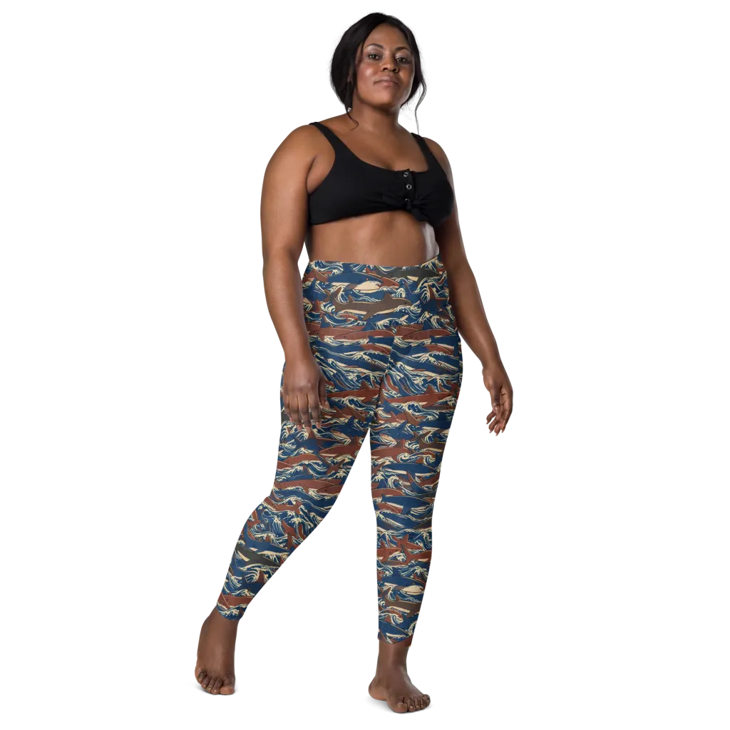 Tidal Teeth on Leggings with Pockets — Front
