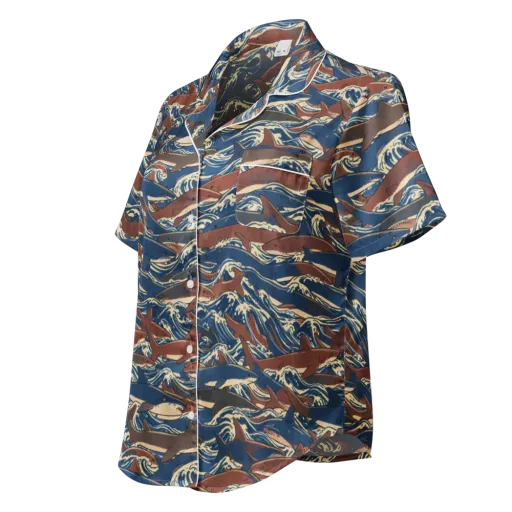 Tidal Teeth on a Women's Short Sleeve Pajama Top