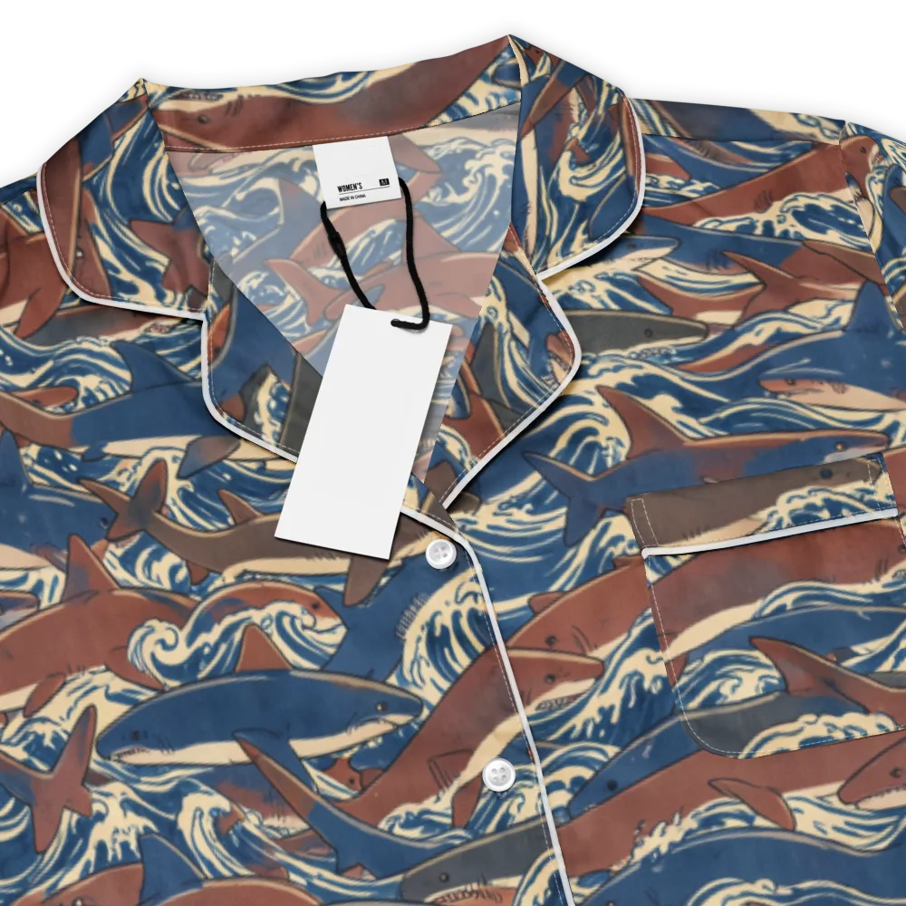 Tidal Teeth on Women's Short Sleeve Pajama Top — Product details