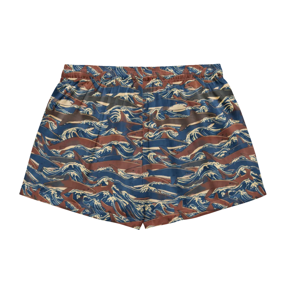 Tidal Teeth on Women's Pajama Shorts — Back
