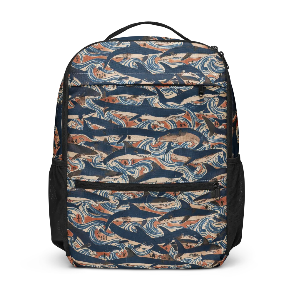 Indigo Koi Current on Utility Backpack — Front