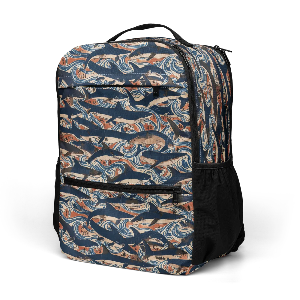 Indigo Koi Current on Utility Backpack — Left Front