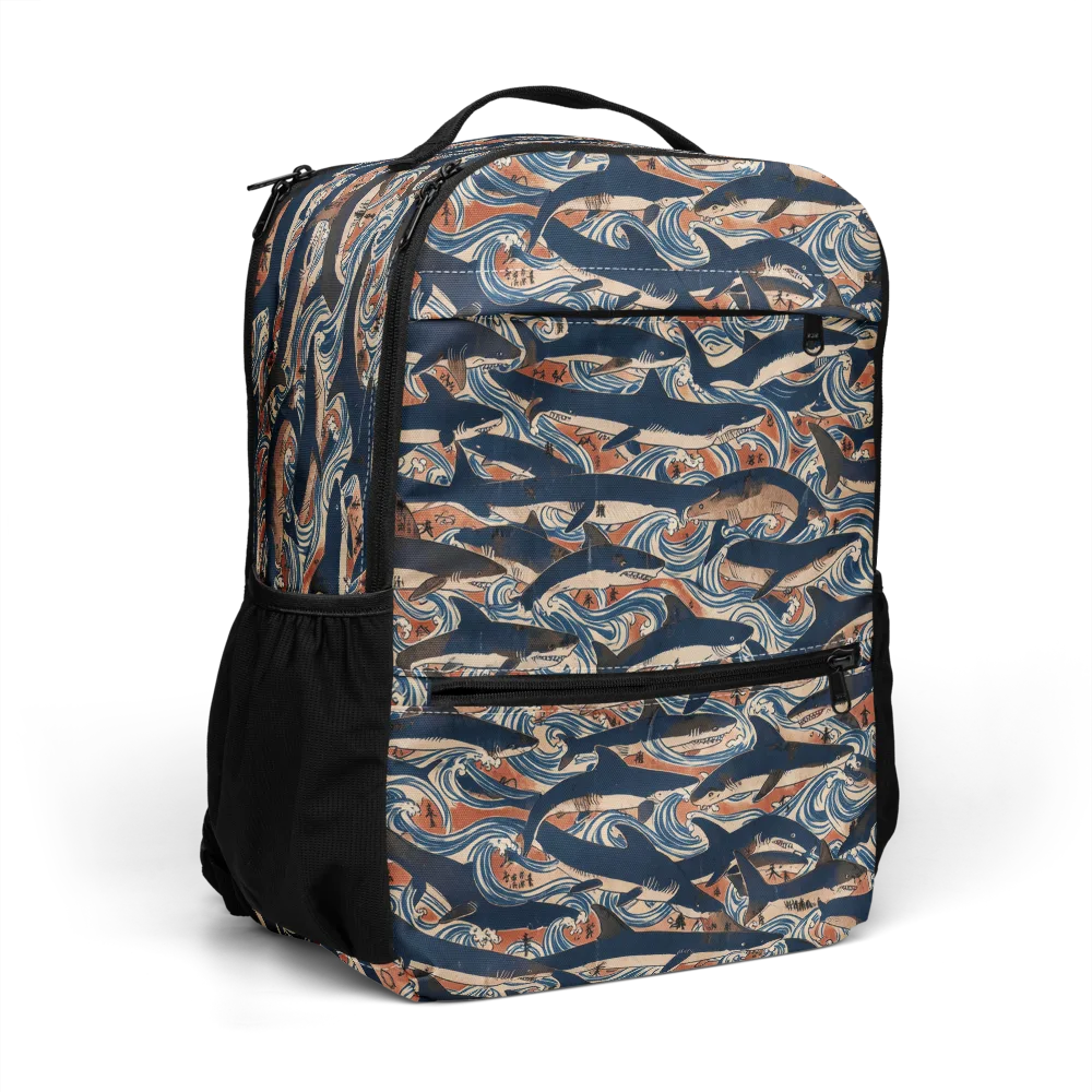 Indigo Koi Current on Utility Backpack — Right Front