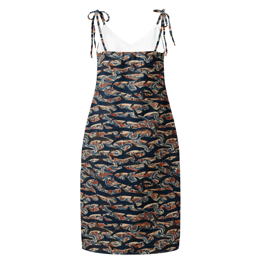 Indigo Koi Current on Slip Dress — Back