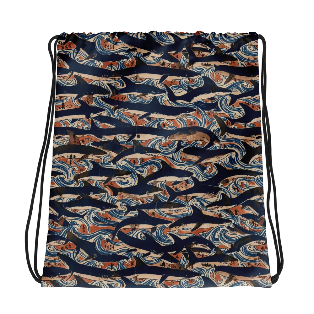 Indigo Koi Current on Drawstring Bag — Photo