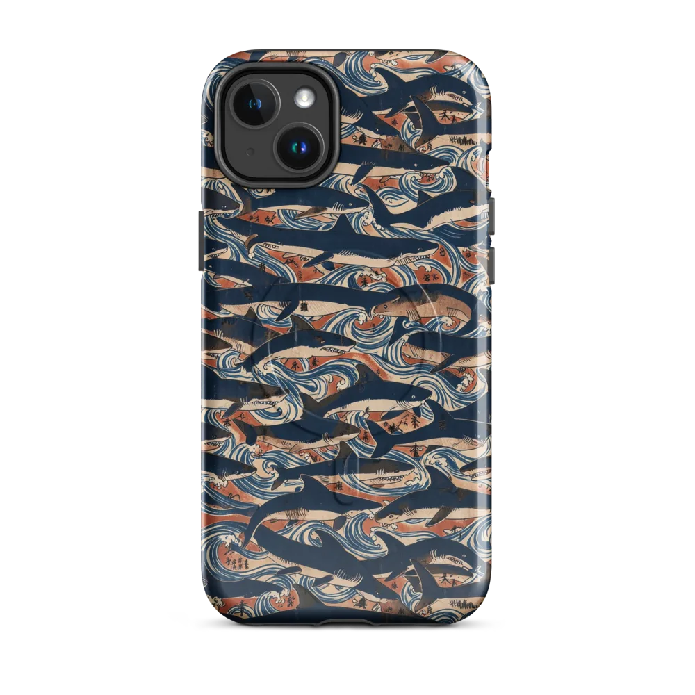 Indigo Koi Current on MagSafe Tough Case for iPhone® — Front