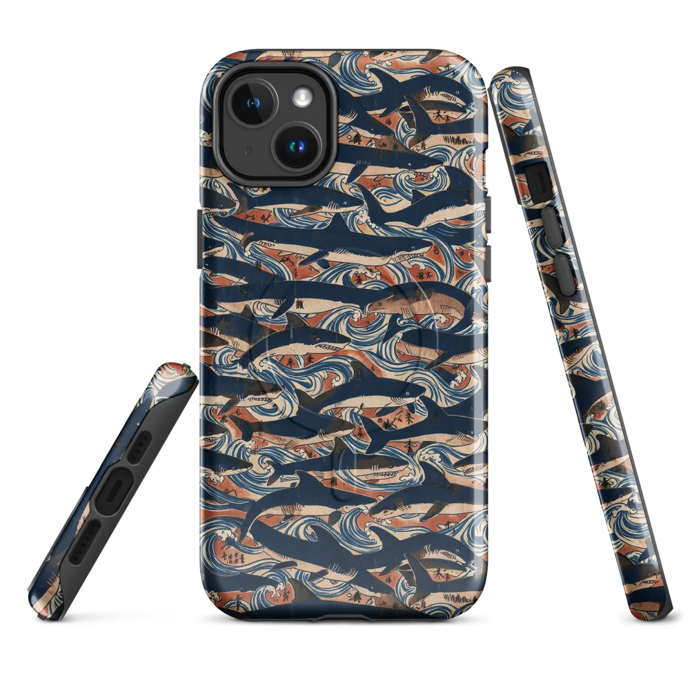 Indigo Koi Current on MagSafe Tough Case for iPhone® — Front