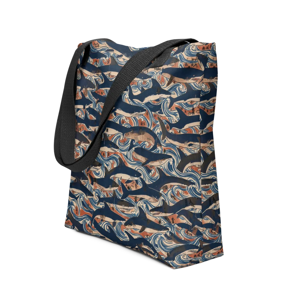Indigo Koi Current on Tote Bag — Front