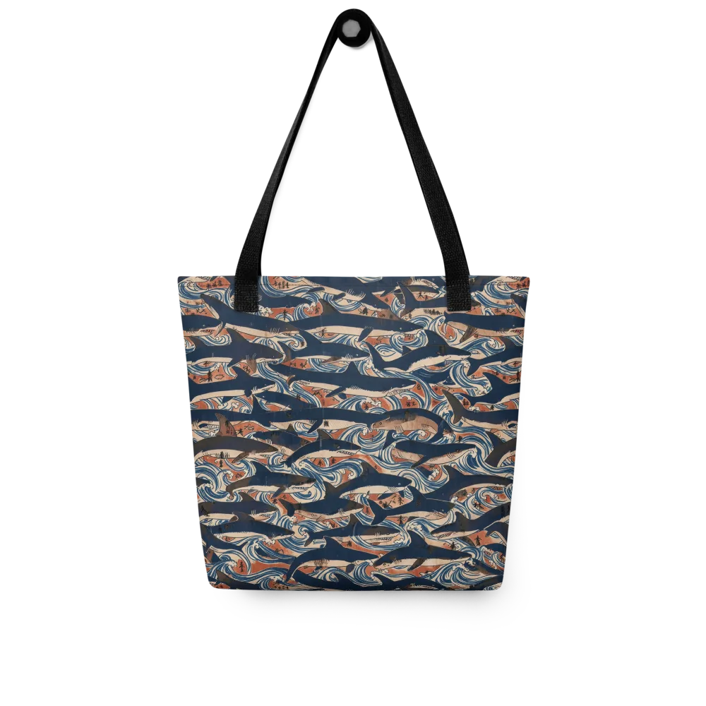 Indigo Koi Current on Tote Bag — Front