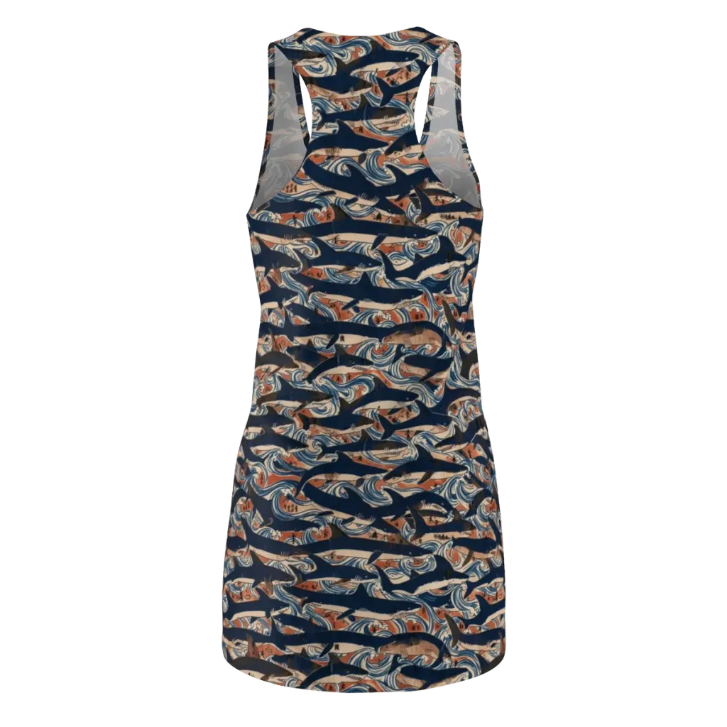 Indigo Koi Current on Racerback Dress — Back