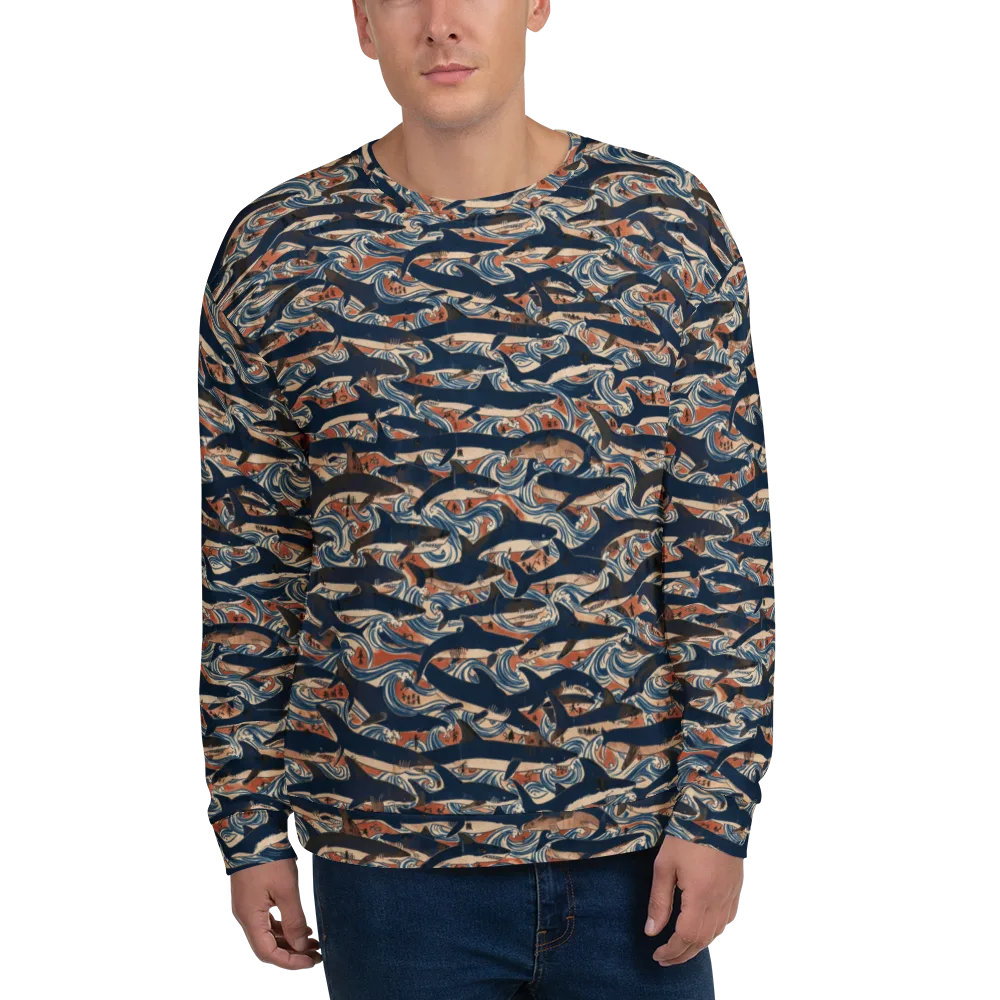 Indigo Koi Current on Sweatshirt — Front