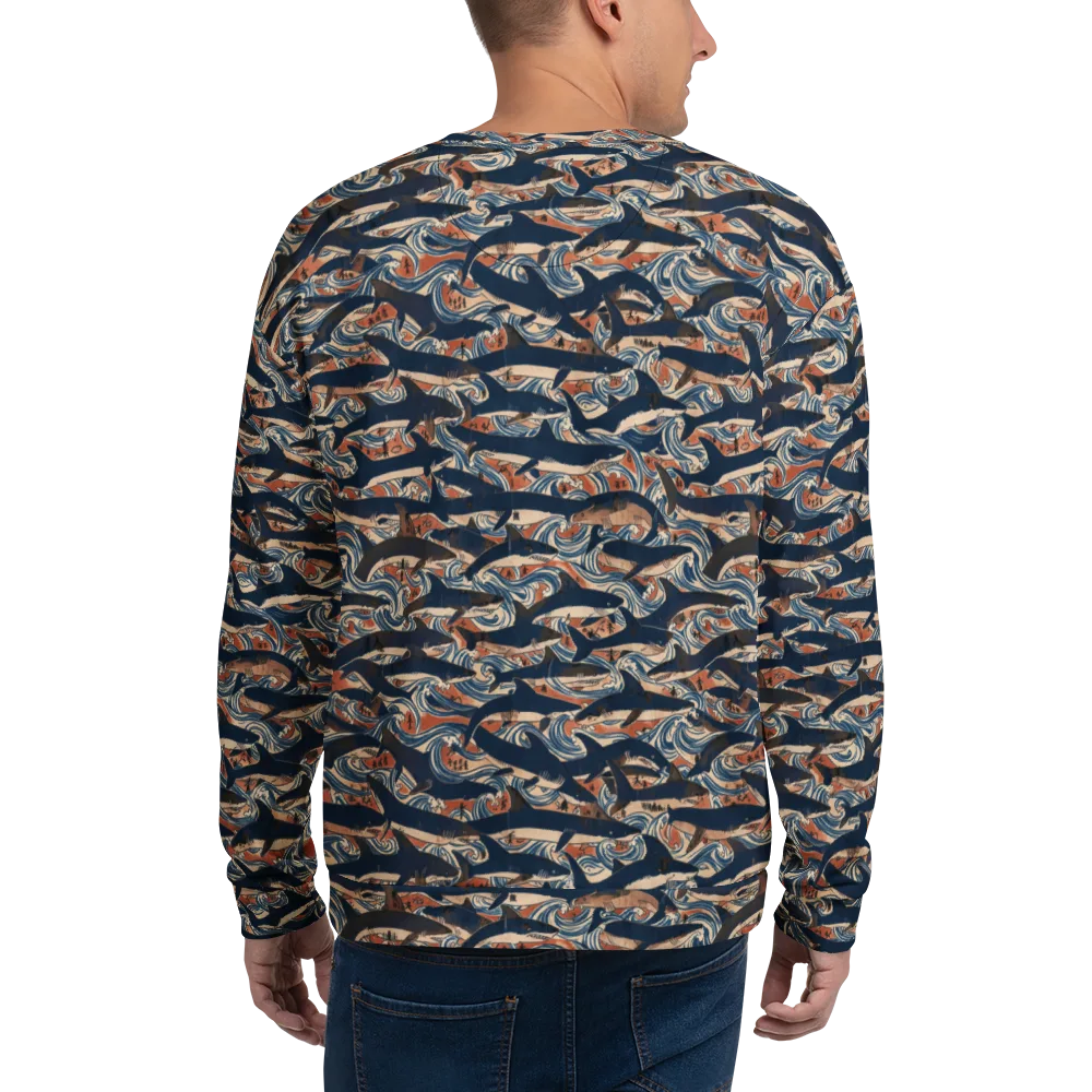 Indigo Koi Current on Sweatshirt — Back