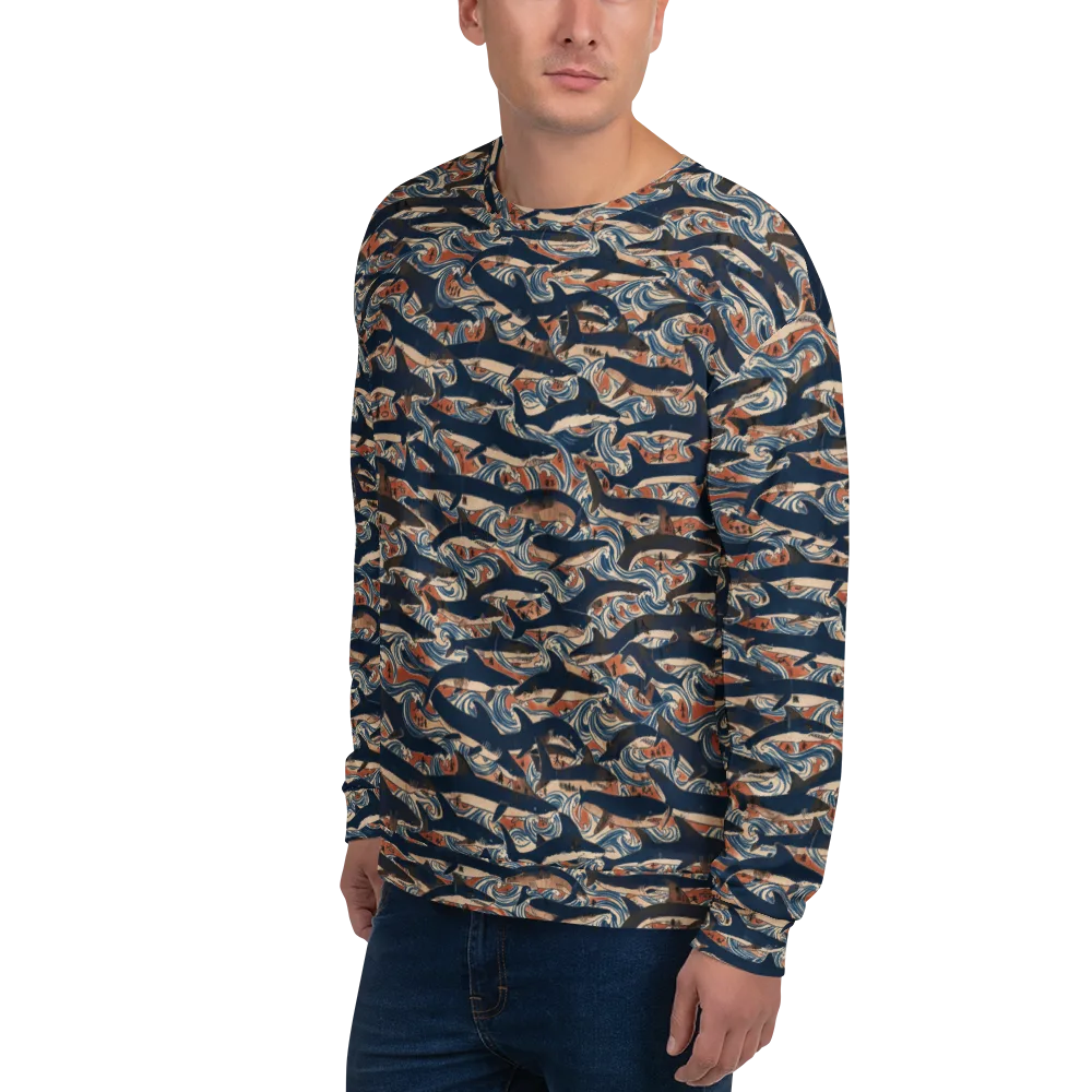 Indigo Koi Current on Sweatshirt — Left Front