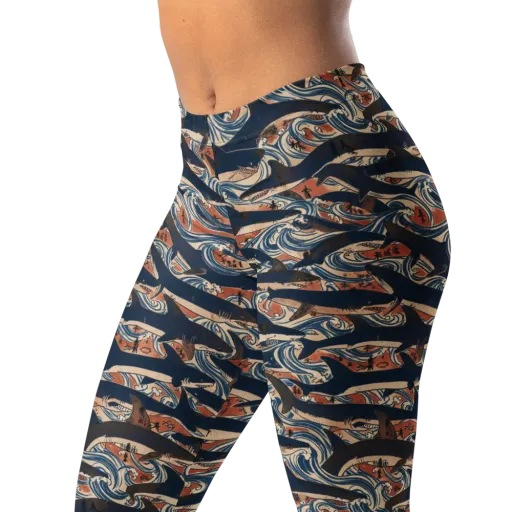 Indigo Koi Current on a Leggings